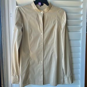 Theory clemi beige stretchy shirt